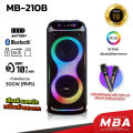 (Preorder) MBA AUDIO THAILAND 10-inch Bluetooth Speaker with Wheels, 2 speakers, Model MB-210B, 300W power output, with wireless microphone, wheeled speaker, Bluetooth speaker, good sound, strong bass. 