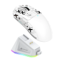 ATTACK SHARK X11 Wireless Gaming Mouse with Charging Dock Tri-mode Gaming Mouse Ultra Light 63g with Magnetic Charging Dock PAW3311 Sensor, 22000 DPI, BT/2.4Ghz/Wired, for Window/MAC/Android Programmable Buttons Anti-Slip Tape. 