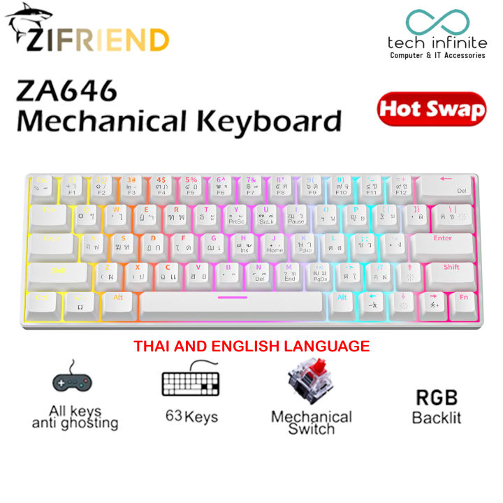 ZIFRIEND%20ZA646%20(64%20Keys)%2060%25%20Mechanical%20Keyboard%20Keyboard%20RGB%20Backlit%2063%20Keys%20Wired%20Anti-Ghosting%20Gaming%20Keyboard%20Type-C%20Keys%20English%20Language%20Available%20Red%20Switches%20Ergonomic%20Backlit%20RBG%20Mechanical%20for%20Gaming%20LED%20flat%20low%20profile%20key%20cap%20detachable%20cable%20-%20Image%2010