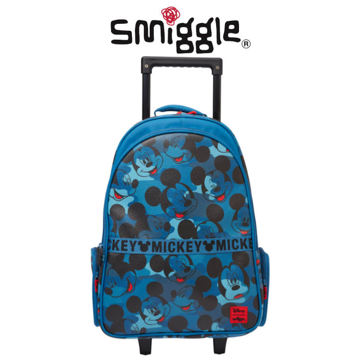 [Smiggle] Singapore Preorder Mickey Mouse Trolley Backpack With Light Up Wheels  Camouflage