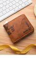Vintage Men's Zipper Wallet PU Leather Short Coin Purse Business Man Card Holders. 