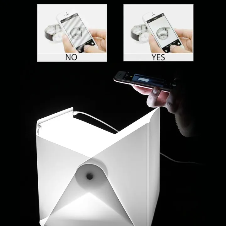 Action%20Pro%20Portable%20Mini%20Photo%20Studio%2023%20x%2023cm%20Led%20Lighting%20Studio%20Box,%20Foldable%20Light%20Box%20with%20White%20,%20Grey%20and%20Black%20Drop%20-%20Image%205