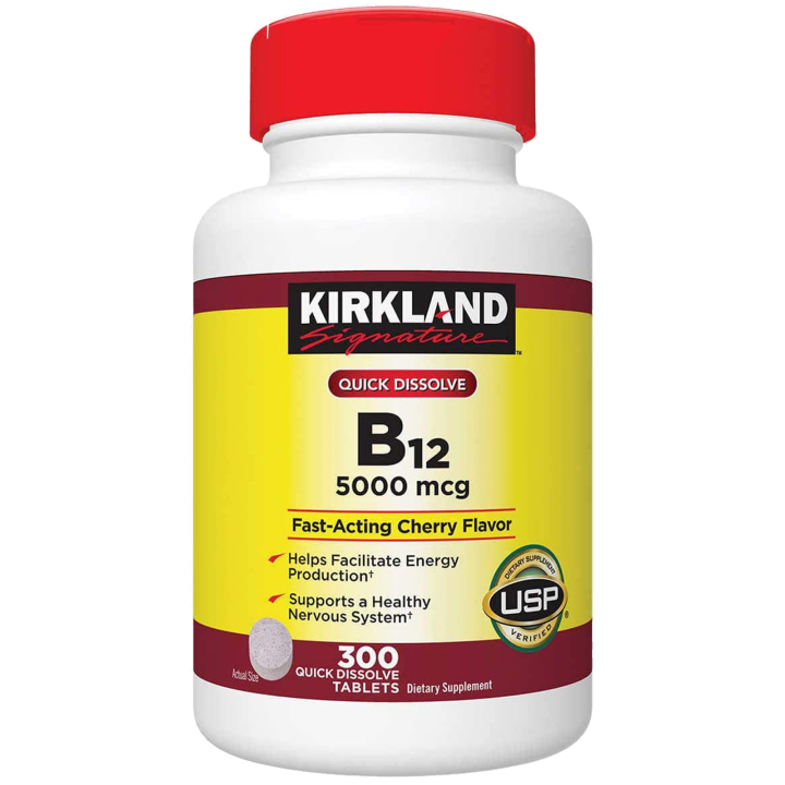 Kirkland Signature- B12 5000mcg Cherry Flavor (300 Quick Dissolve Tabs)