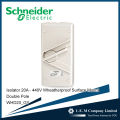 Schneider Isolator, Surface Mount Double Pole Isolating Switch, IP66, 2 Pole, Two Pole, 20A, 440V, Wheatherproof. 