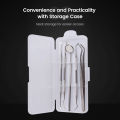 (Preorder) Cofoe Dental Stainless Steel Tartar Removal Tool - Tweezers, Intraoral Mirror, Dental Sickle Scaler, Shovel Scaler for Stain Removal, Tooth Cleaning Kit. 