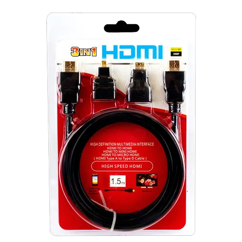 🎥 3-in-1 HDMI Cable Kit 📸HDMI Cable 1.5M with Micro & Mini HDMI ...