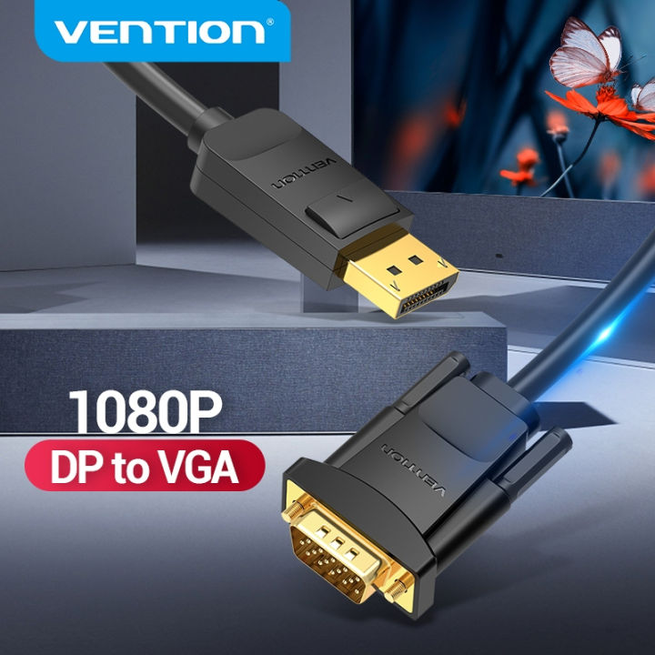 (Preorder) Vention Cable Dp To Vga Male To Male Gold For Computer ...