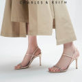 [Charles & Keith] Singapore Preorder Textured Gem-Embellished Strappy Sandals/ Fashion / Women / Shoes /Heeled Sandals. 