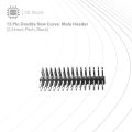 15 Pin Double Row Curve  Male Header (2.54mm Pitch, Black). 