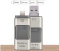 iFlash Drive USB Memory Stick HD U-Disk 3 in 1 for Android/IOS iPhone PC. 