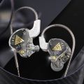 QKZ AKX IEM Monitor Level Headphone Transparent In-Ear Wired Earbuds With Mic HiFi Bass Stereo Music Earphone AUX 3.5MM. 