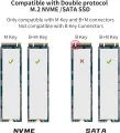 SSK Aluminum M.2 NVME SATA SSD Enclosure Adapter USB 3.2 Gen2 10 Gbps SHE-C325. 