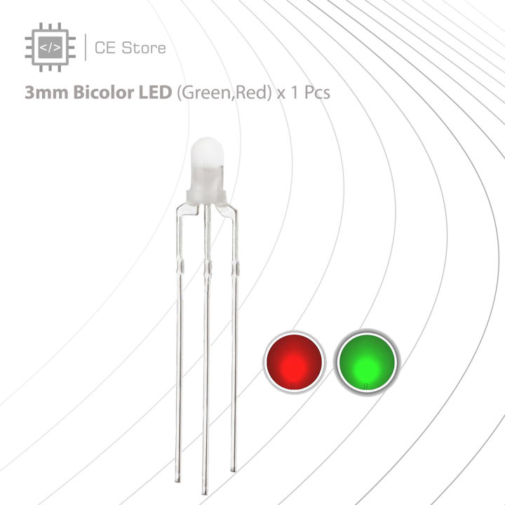 3mm Bicolor LED(Red, Green) x 1pcs - CE Store