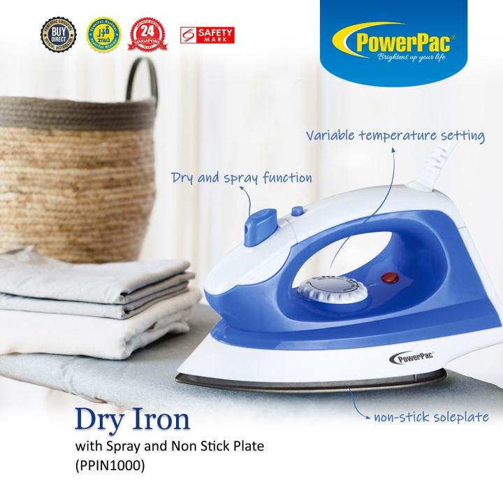 PowerPac Steam & Spray Iron with Non-Stick Sole Plate