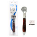 👣 ခြေအသားမာခြစ်တံ 🪒Steel foot Callus Shaver with Wooden Handle + 10 Blades 🦶. 
