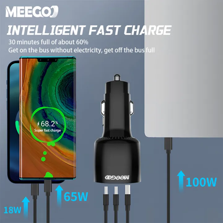 (Preorder)MeeGoo%203-port%20car%20charger%20165W%20Quick%20Charge,%20decorative%20lights%20For%20Xiaomi%20Samsung%20Oppo%20-%20Image%204