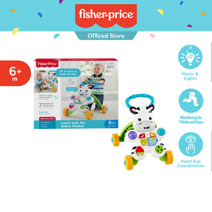 (Preorder)Fisher Price Learn with Me Zebra Walker Fisher Price Zebra Push Car (DKH80)  ကလေးလမ်းလျှောက်သင်