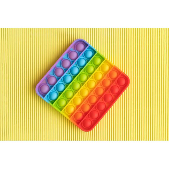 Pop It Sensory Fidget Toy (Square-shaped rainbow color)