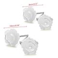 Mother of Pearl 8mm Rose Carved 3D Flower 925 Silver Push Type Studs သဘာဝ ကနုကမာ 3Dပန်း ပန်းပု နားကပ်. 