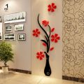 နံရံကပ် အလှဆင် 3D Stickers Vase Creative Design Acrylic Wall Stickers For your home. 