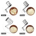 Rotary Cheese Grater Cheese Cutter Slicer Shredder with 4 Interchanging Rotary Sharp Cylinders Stainless Steel Drum Slicer. 