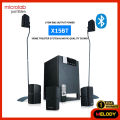 (Preorder) Microlab X15BT 5.1 speaker system with Bluetooth 5.0 and microphone input for karaoke. Includes two stands. 