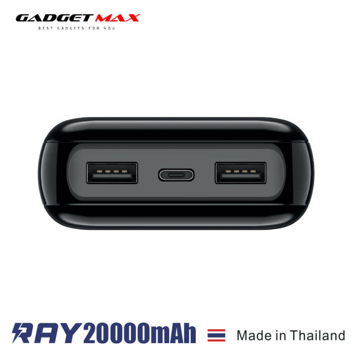 GADGET%20MAX%2020000mAh(Black)%20NEW%20RAY(Made%20in%20Thailand)POWER%20BANK,%2020000mAh%20(5V/2.0A)(OUTPUT-2USB/INPUT-MICRO/TYPE-C),%2020000%20mAh%20Power%20Bank%20-%20Image%203