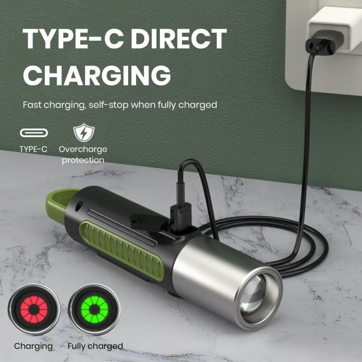 Smiling-Shark-SD0707-Ultra-Bright-Torchlight-LED-Flashlight-M60-Camping-Light-Torch-Light-Pocket-Portable-With-Hook-USB-Rechargeable-Outdoor-Zoomable-Waterproof-Hiking-Emergency%20-%20Image%205