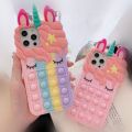 Pop Fidget Toys Push It Bubble Case Cover For iPhone 13 / 13 Pro / 13 Pro Max (Unicorn). 