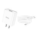 Hoco C81 Asombroso wall charger, single USB output 2.1A, US plug, set with cable for Micro-USB. 
