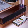 Portable Wired Bluetooth 5.0 Speaker Long Wooden HD Audio Subwoofer Music Surround Speaker USB powered for Outdoor. 