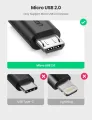 10cm Micro-USB OTG Cable /Micro USB to USB, Micro USB 2.0 OTG Cable 2 Pack On The Go Adapter Micro USB Male to USB Female for Android Tablets. 