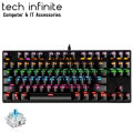 Tech Infinite JK-929 Gaming Mechanical (Blue Switch) Back Light Computer Keyboard with 87-Key - Black. 
