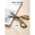 DELI Stainless Steel Black Blade Scissors Home Multi-function Office Anti Rust Scissors Stationery Handmade Craft Paper Fabric Cutting Tools. 