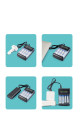 Four-slot Multi-Compatible AA/AAA Battery USB Charger. 