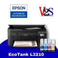 (Preorder) Printer Epson EcoTank L3210 AIO 3 IN 1 inkjet tank printer, 1 set of genuine ink, 4 colors, ready to use [2-year warranty]. 