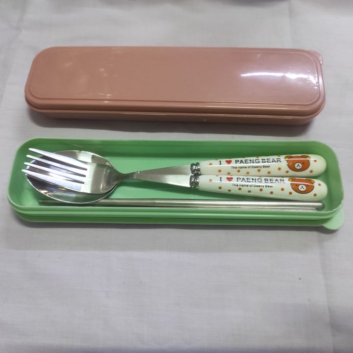 Cartoon%20Stainless%20Steel%20Spoon%20Fork%20Chopsticks%20Portable%20Suit%20Cute%20Kid%20-%20Image%203