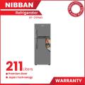 NIBBAN PREMIUM METAL TWO DOOR REFRIGERATOR RF-211PMD. 