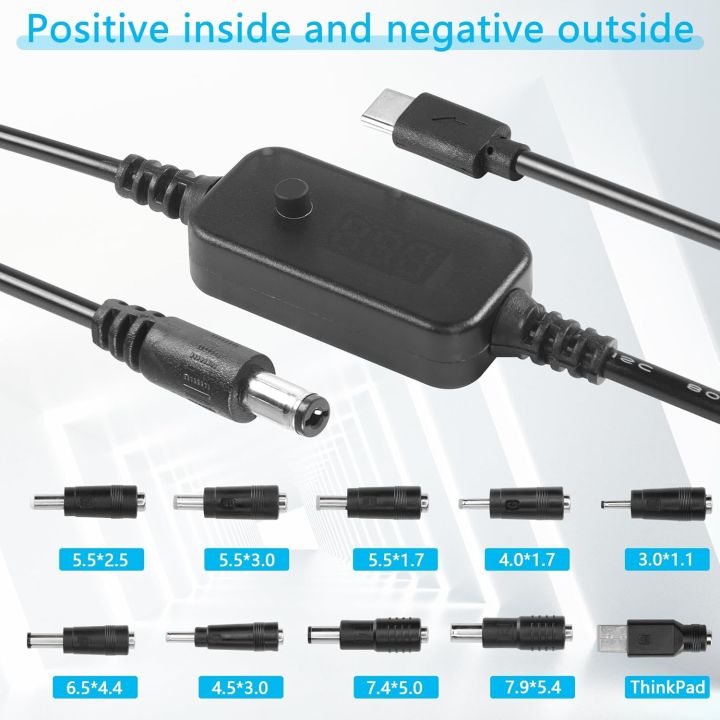 USB%20C%20to%20DC%20PD%20Adapter%20Cable%20with%2010%20Connecor%20Tips,Type-C%20to%20DC%20Power%20Cable%20Output%20Adjustable%20Voltage%205V-9V-12V-15V-20V%20PD%20Fast%20Charging%20Cable%20-%20Image%203