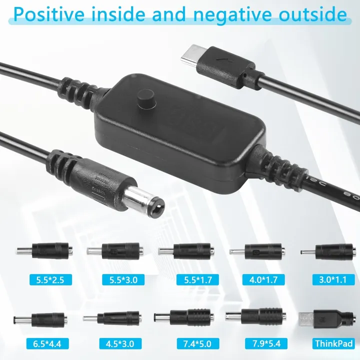 USB%20C%20to%20DC%20PD%20Adapter%20Cable%20with%2010%20Connecor%20Tips,Type-C%20to%20DC%20Power%20Cable%20Output%20Adjustable%20Voltage%205V-9V-12V-15V-20V%20PD%20Fast%20Charging%20Cable%20-%20Image%203