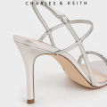 [Charles & Keith] Singapore Preorder Textured Gem-Embellished Strappy Sandals/ Fashion / Women / Shoes /Heeled Sandals. 