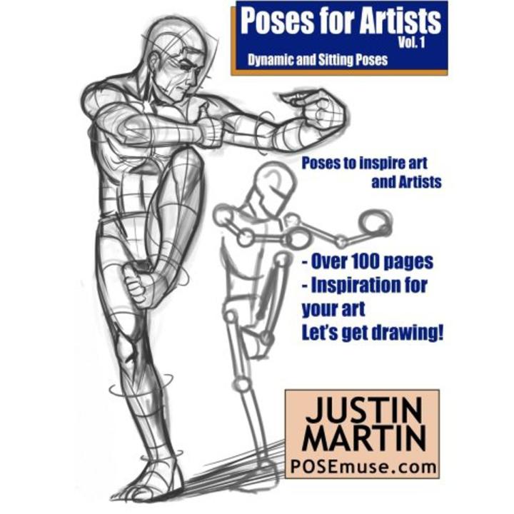 Ebook - Poses for Artists Volume 1 - Dynamic and Sitting Poses An essential reference for figure drawing and the human form (Inspiring Art and Artists)