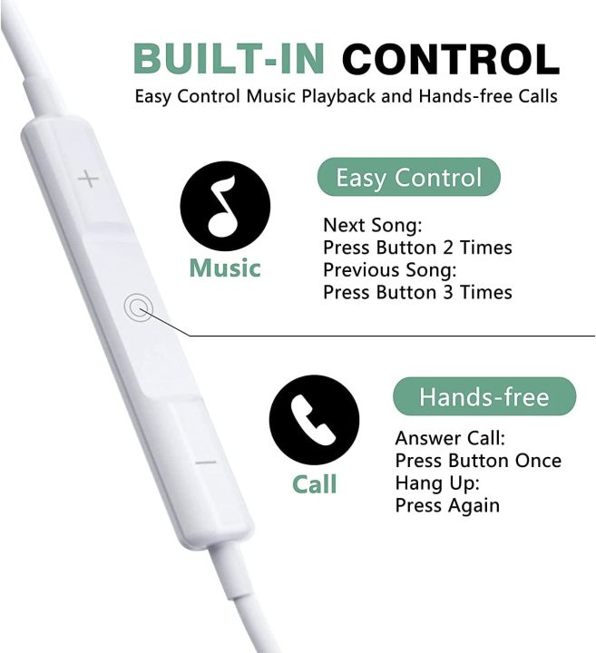 apple%203.5mm%20AUX%20Wired%20Earbuds%20Headphone%20Earphone%20with%20Microphone%20Built-in%20Volume%20Control%20Compatible%20with%20Samsung%20Apple%20iPhone%206/6S/5%20iPod%20iPad%20MP3%20Laptop%20Computer%20Android%20-%20Image%205