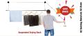 SIngle rail ceiling clothes line. 