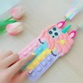 Pop Fidget Toys Push It Bubble Case Cover For iPhone 13 / 13 Pro / 13 Pro Max (Unicorn). 