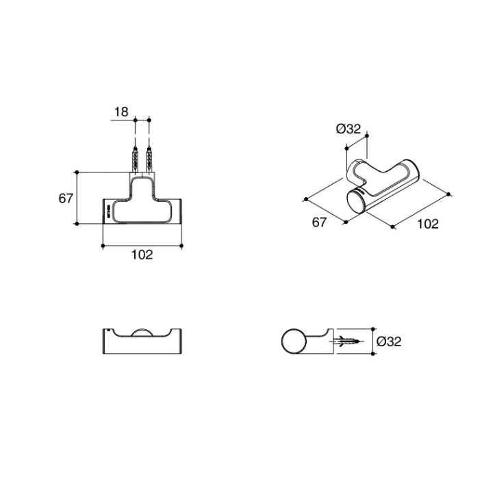 (Preorder)%20KOHLER%20July%20double%20robe%20hook,%20wall-mounted,%20model%20July%20K-9317T-CP%20(Hook,%20bathroom,%20clothes%20hanger,%20wall-mounted%20hanger)%20-%20Image%204