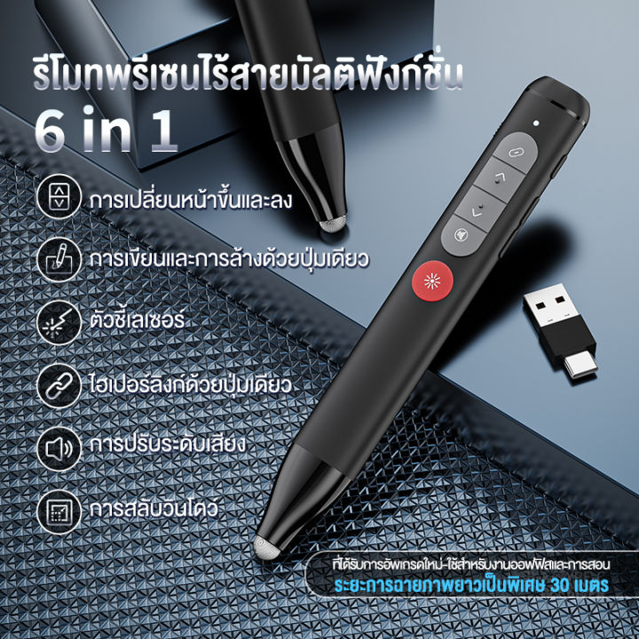 (Preorder) Basike Wireless Presenter PPT Pointer Stylus Pen with Laser ...