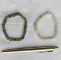 Jade cube bracelet elastic type, ကျောက်စိမ်း ကုဗအံစာတုံးပုံ မျှော့ကြိုးလက်ပတ်၊. 