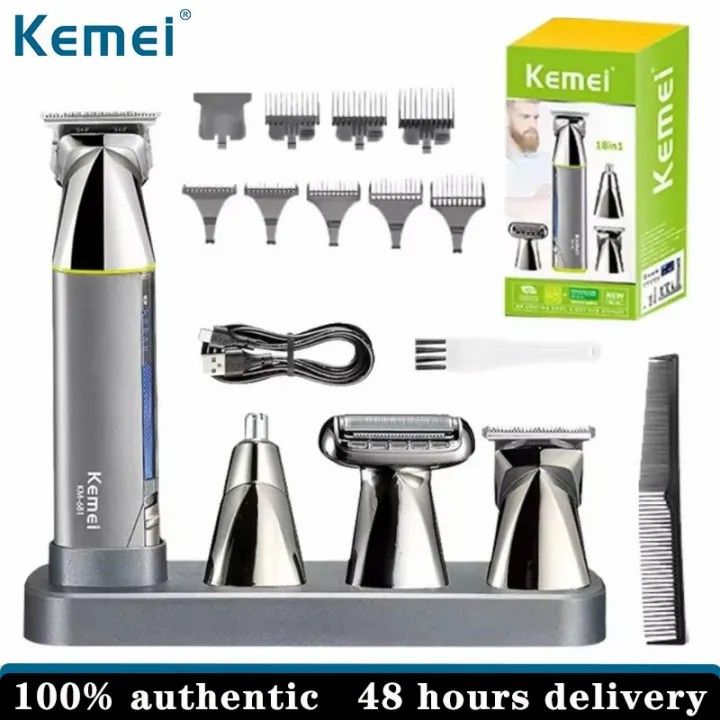 Kemei%20Km-681%204%20In%201%20Multi-Functional%20Electric%20Hair%20Clipper%20&%20Nose%20Hair%20Trimmer%20&%20Beard%20Shaver%20&%20Carving%20Trimmer%20Set%20-%20Image%202