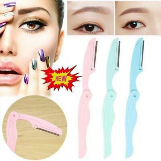 3Pcs/Set  Foldable Eyebrow Razor Shaper_မျက်ခုံးရိတ်ဓါး